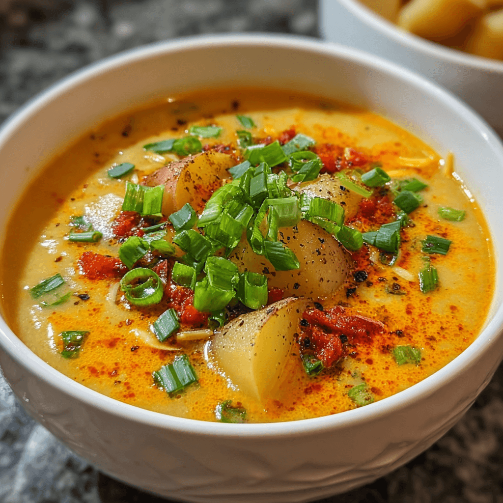 Spicy Cajun Potato Soup with a Creamy Twist