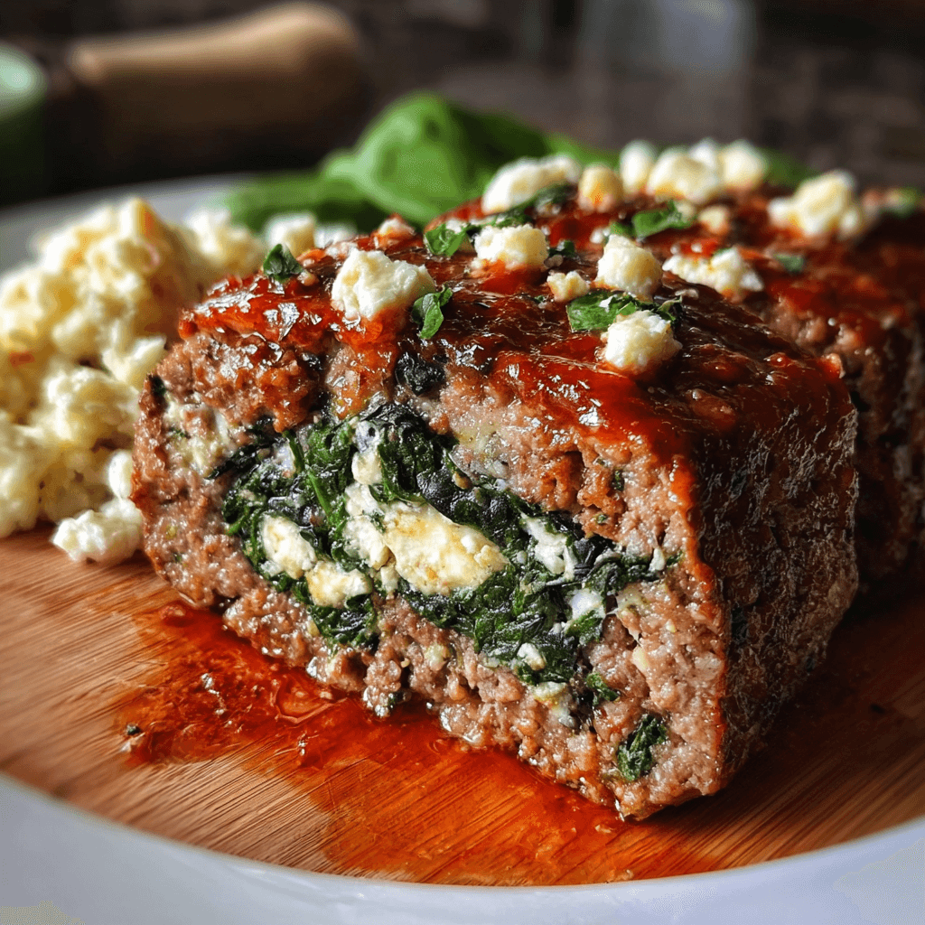 Spinach Feta Stuffed Meatloaf for a Flavorful Twist