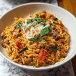 Ground Beef Orzo with Tomato, Cream & Spinach Recipe – 30-Minute Comfort