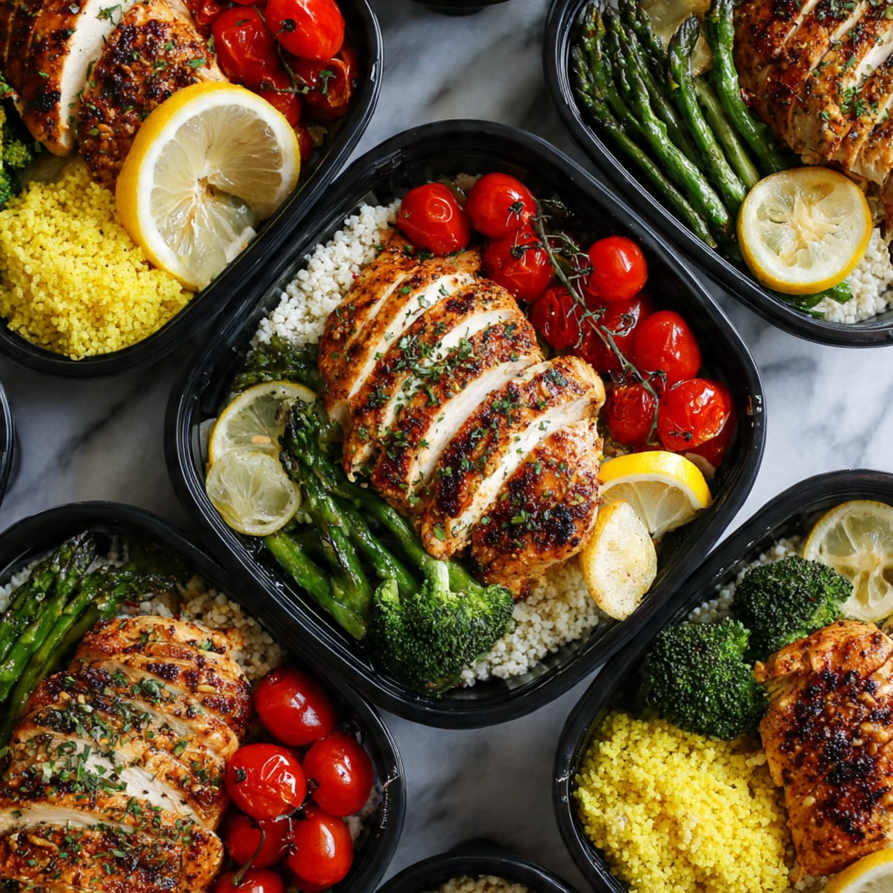 Lemon Garlic Chicken Meal Prep Bowls 1 Lemon Garlic Chicken Meal Prep Bowls