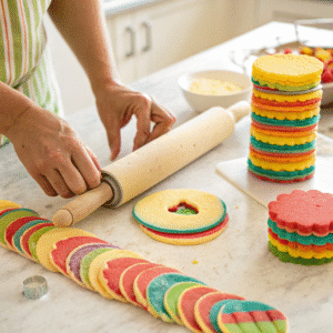preparing pinata cookies colorful cookie dough la