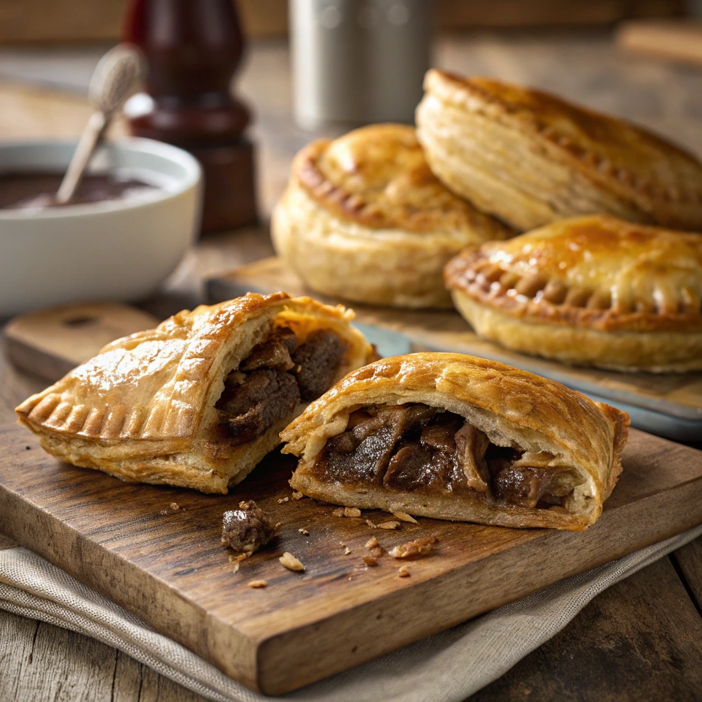 Guinness hand pies with flaky crust