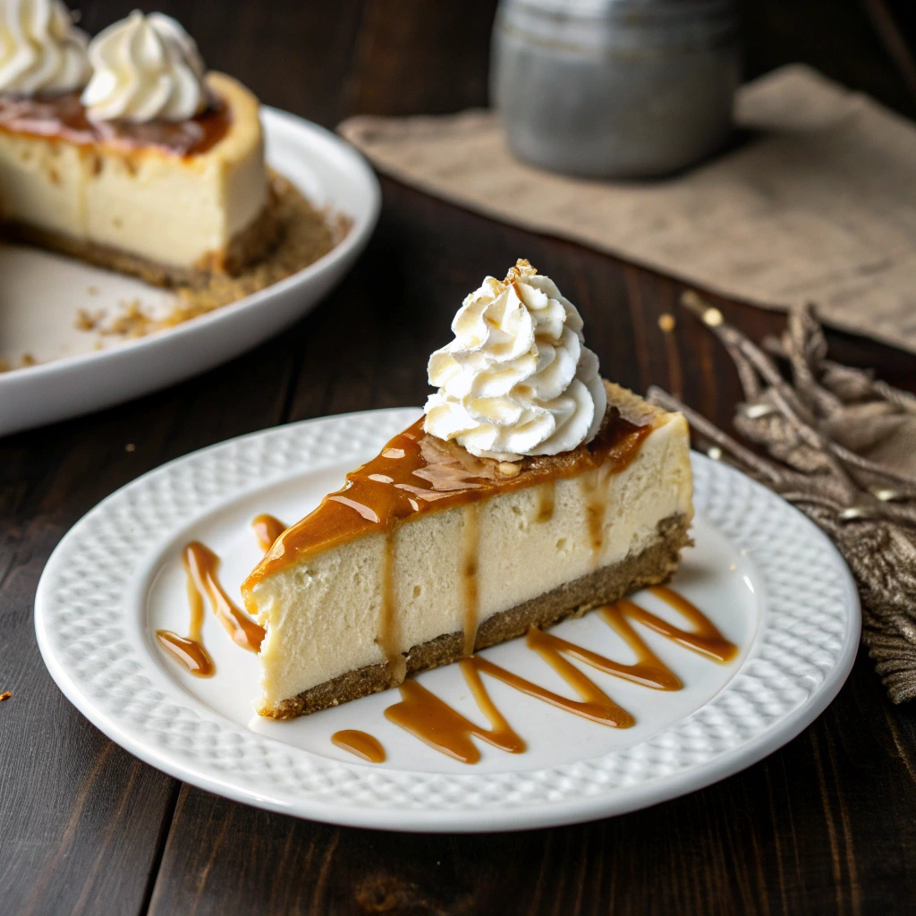 Slice of Dulce de Leche Cheesecake