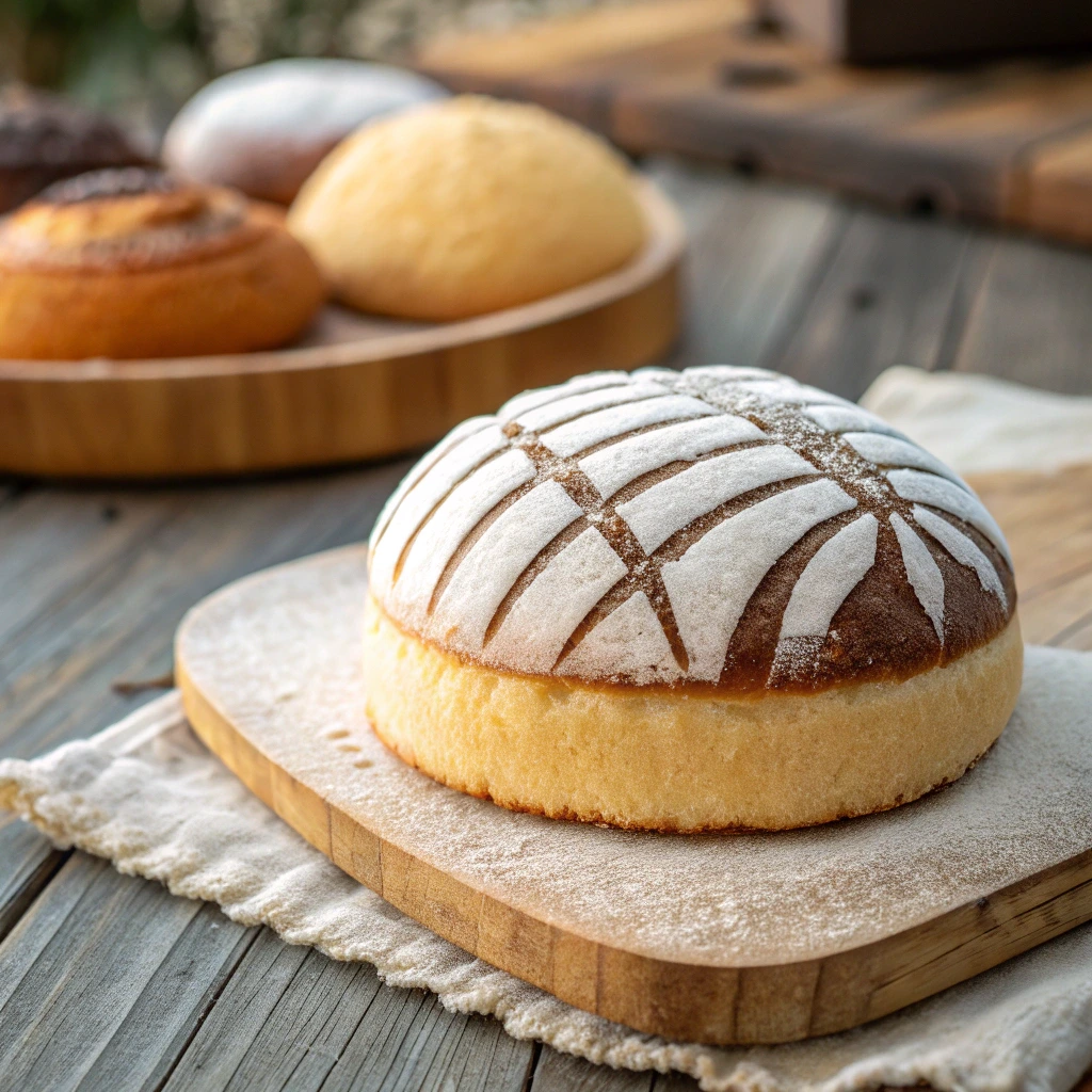 Mexican sweet buns conchas close up