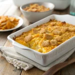 Cracker Barrel Squash Casserole with golden cracker topping