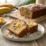 Hawaiian banana bread slice moist and soft