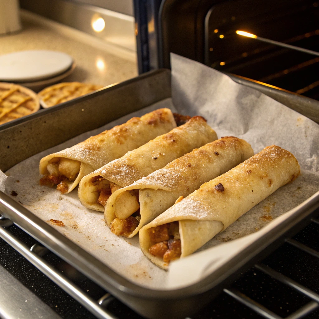 Apple Pie Taquitos Recipe – Quick Sweet Tortilla Dessert 11 Baking apple pie taquitos