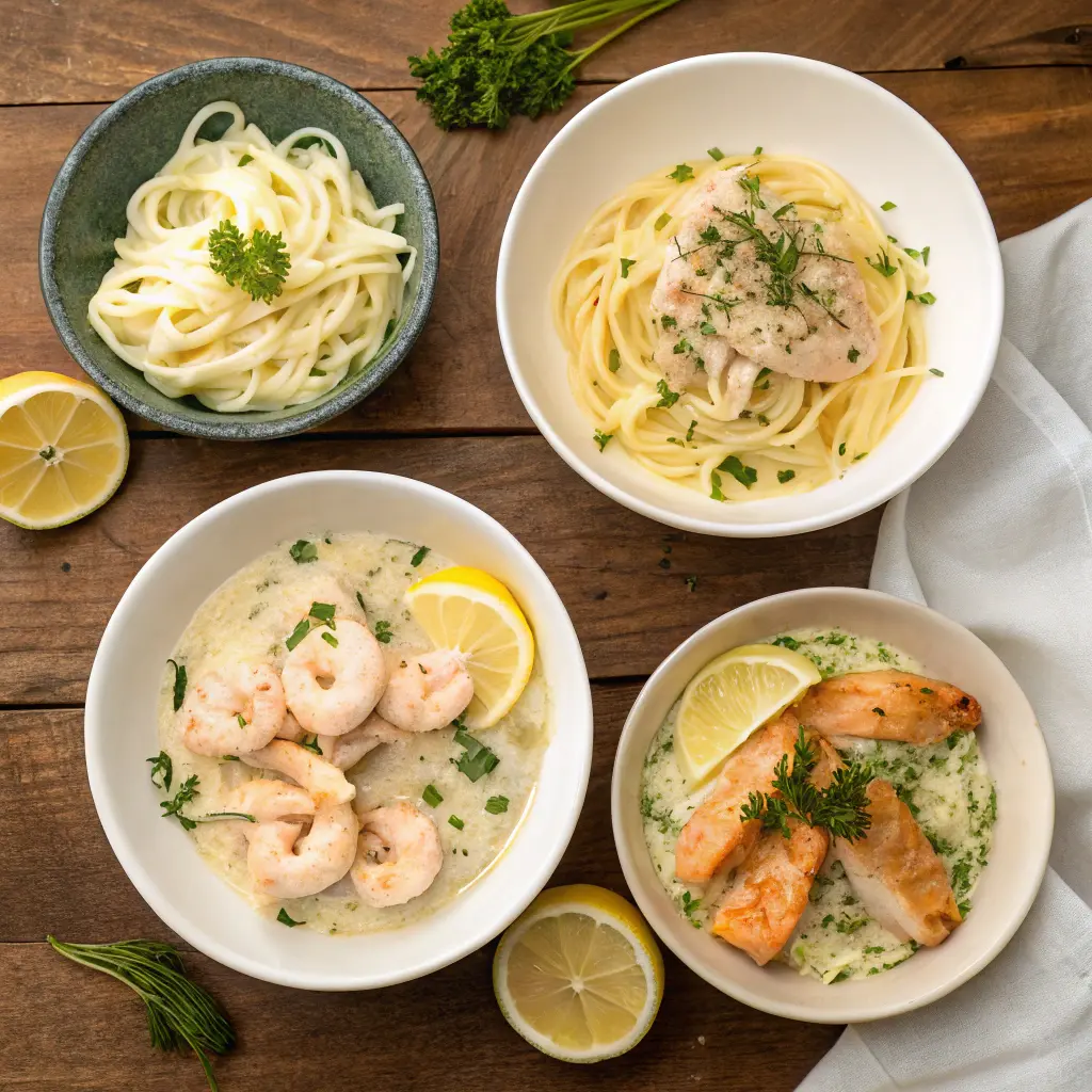 Four creamy lemon pasta variations