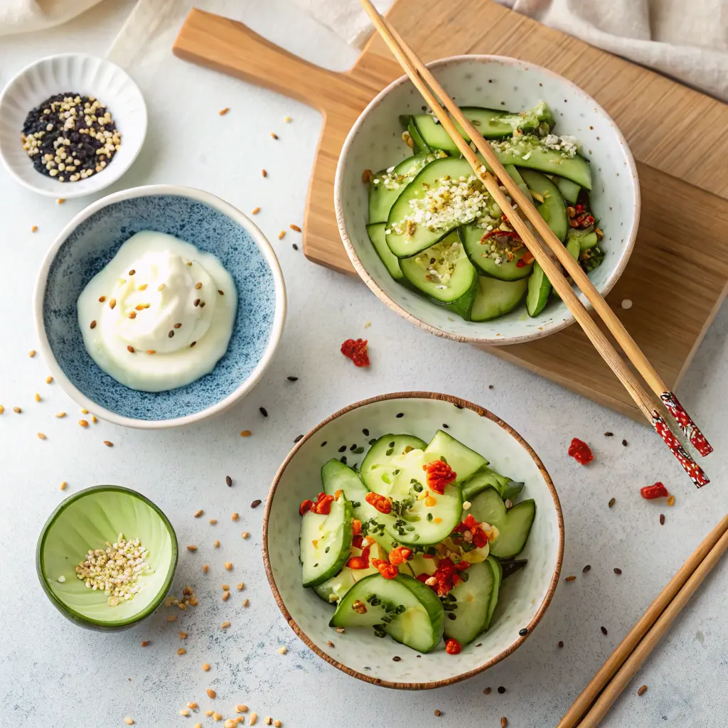 Japanese cucumber salad variations