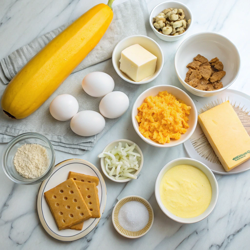 Ingredients for Cracker Barrel Squash Casserole