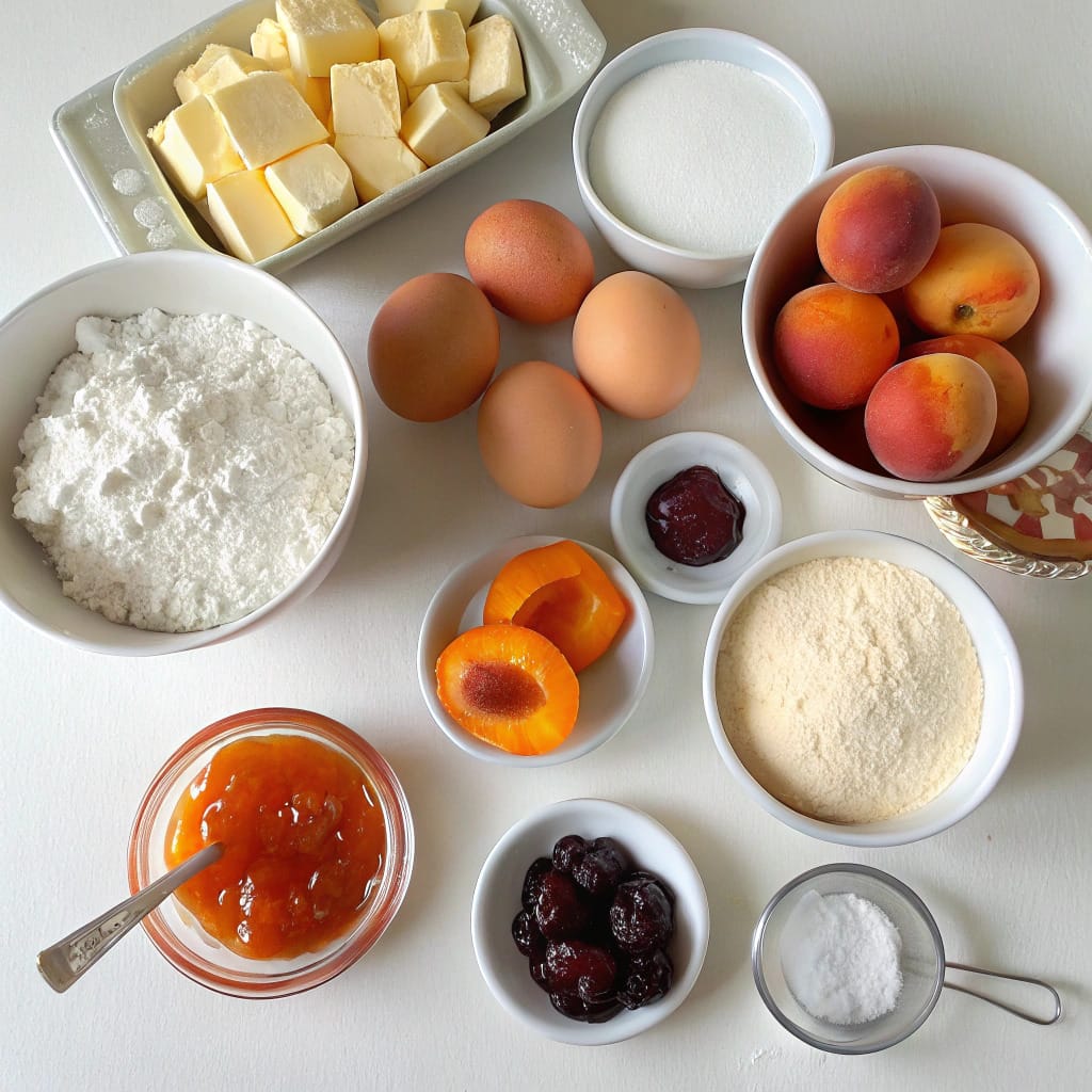 Ingredients for fruit tartlets recipe