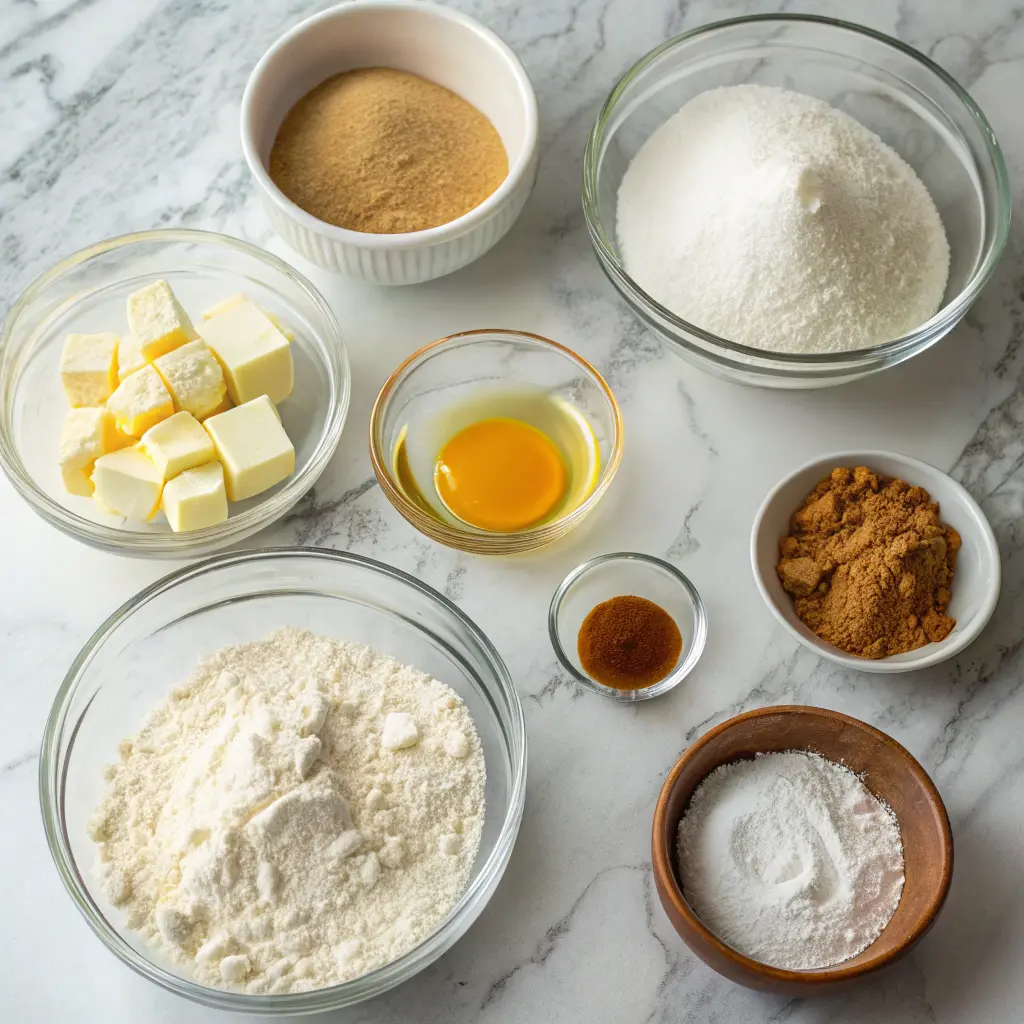 Quick Sopapillas Dessert – Perfect for Breakfast or Snack 10 Sopapilla ingredients on marble counter