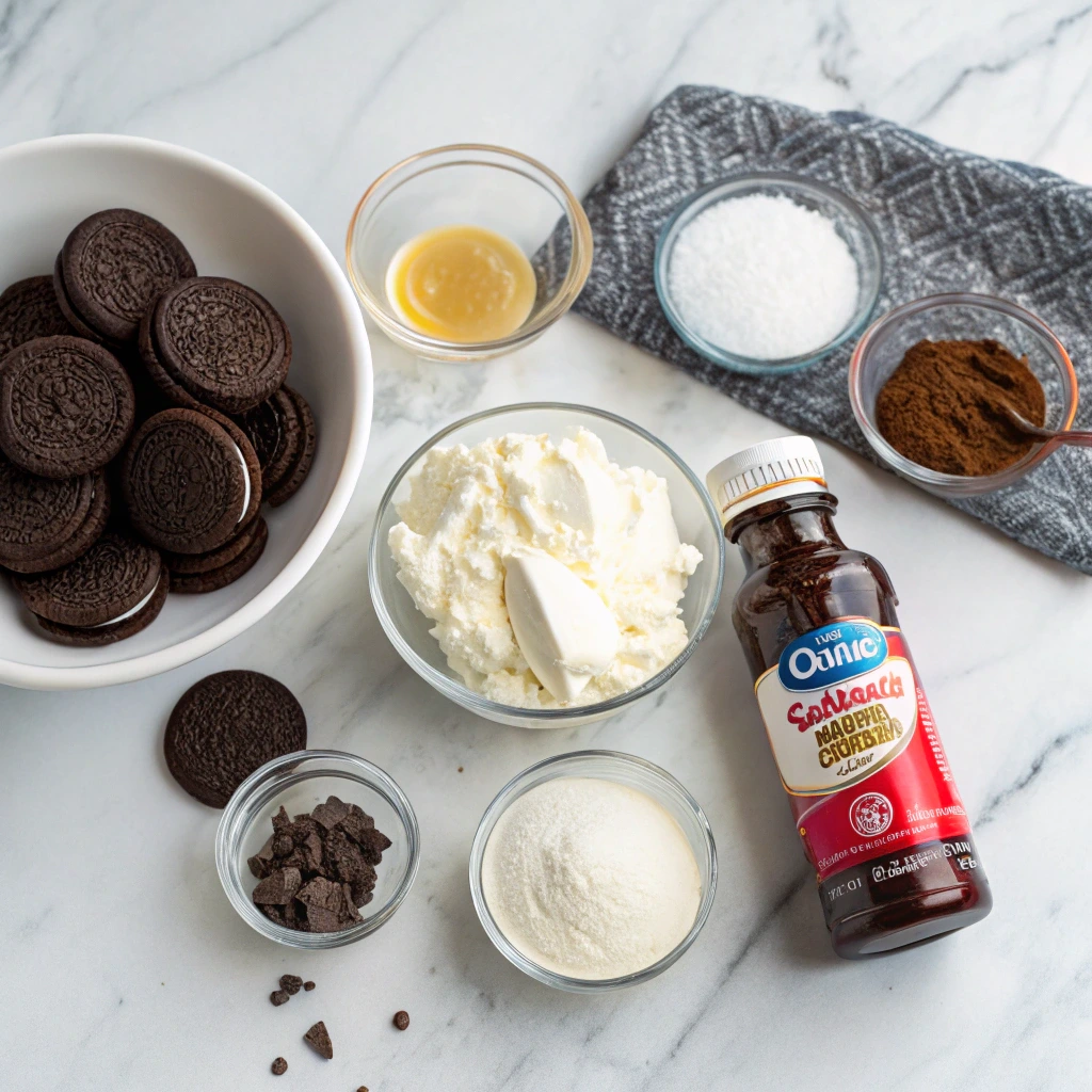 Ingredients for Oreo ice box cake