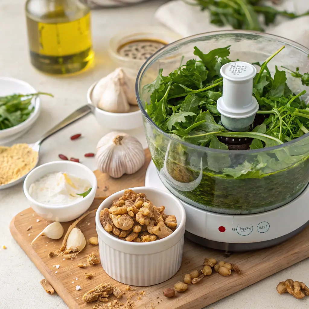 Simple Arugula Pesto – Healthy and Easy to Make 11 Blending arugula pesto