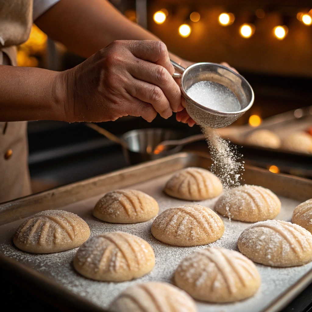 Making mexican sweet bread concha