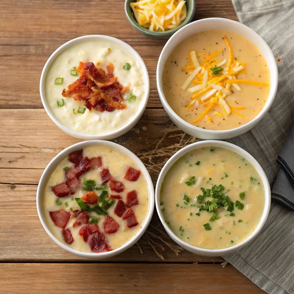Different potato soup variations