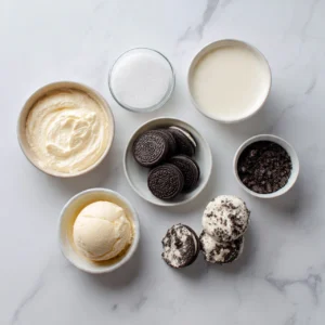 Cookies and Cream Ice Cream Recipe to Impress 5 top down flat lay of cookies and cream ice cream i
