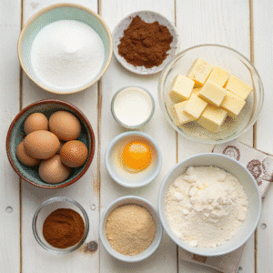 Mexican Sweet Buns the Whole Family Will Love 5 top down flat lay of ingredients for mexican conch