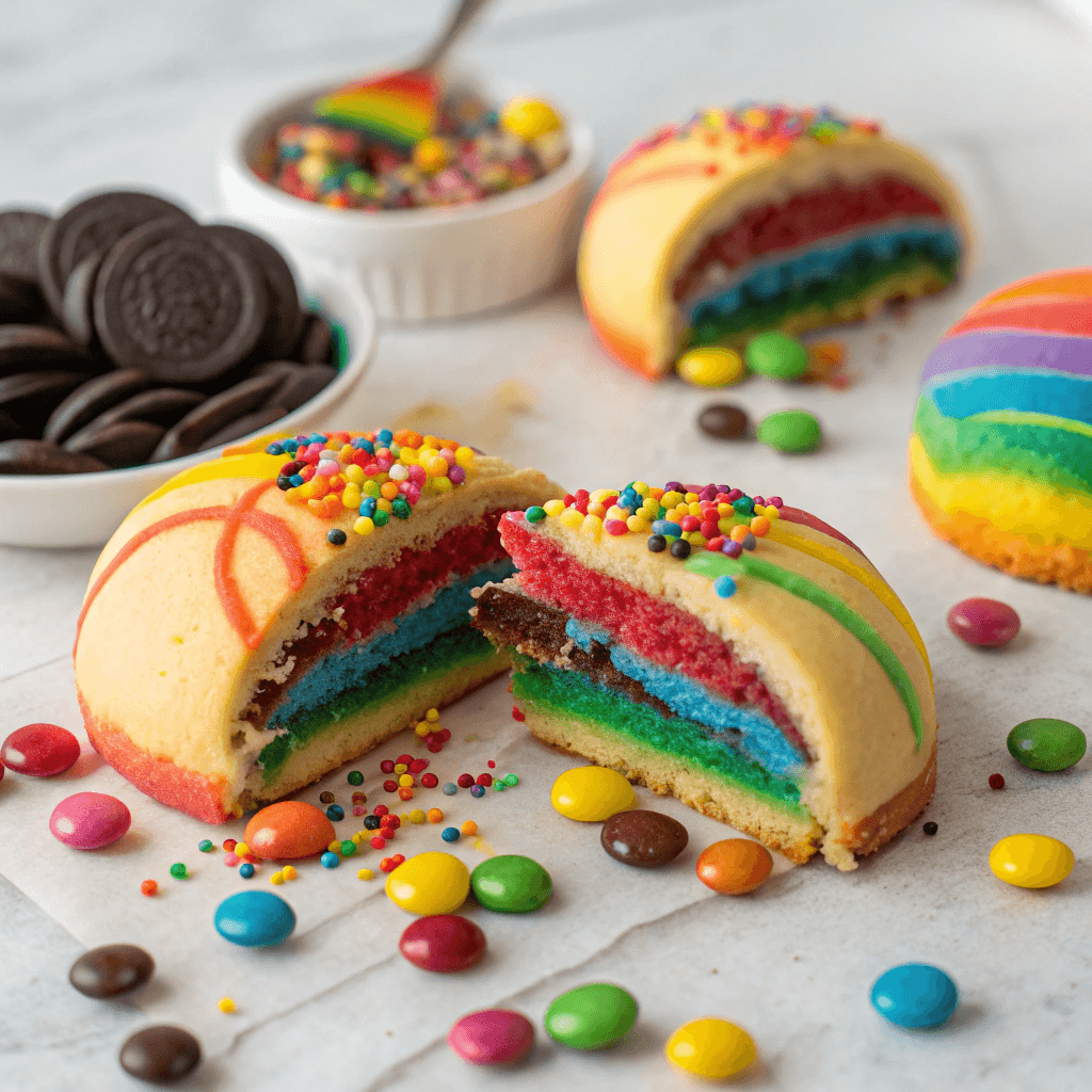 ultra realistic close up of colorful pinata cookie
