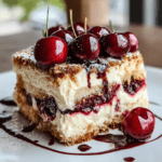 Cherry Amaretto Tiramisu Made with Almond Extract