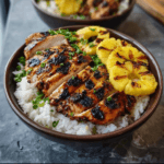 Grilled Chicken Pineapple Bowls with Coconut Rice