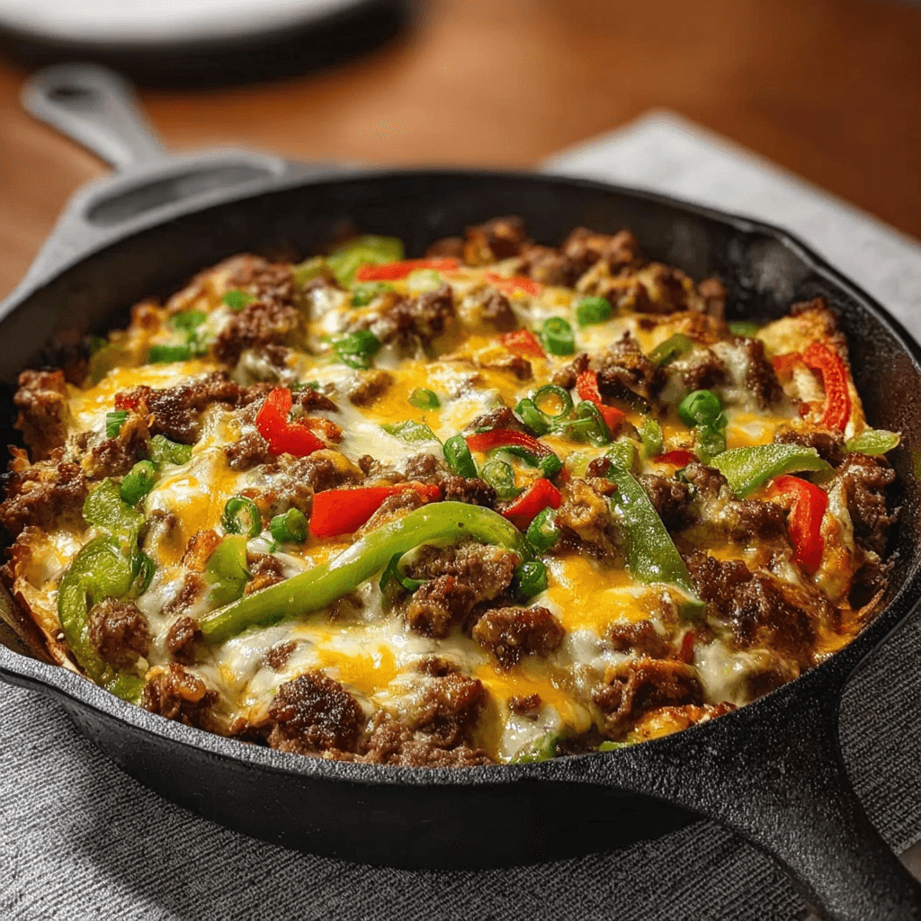 Philly Cheese Beef Skillet: A Flavorful Feast in One Skillet