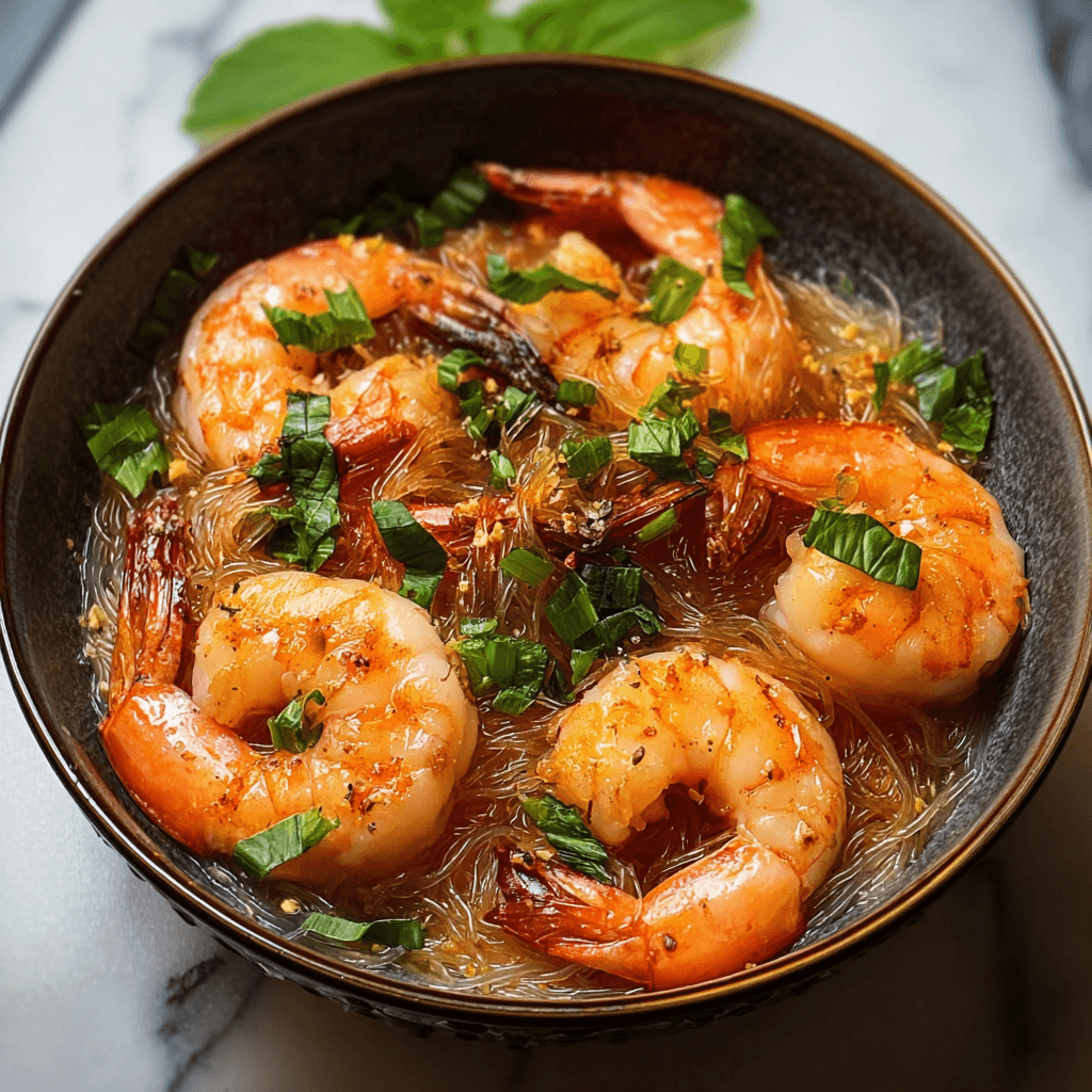Shrimp and Glass Noodles One-Pan Asian Delight