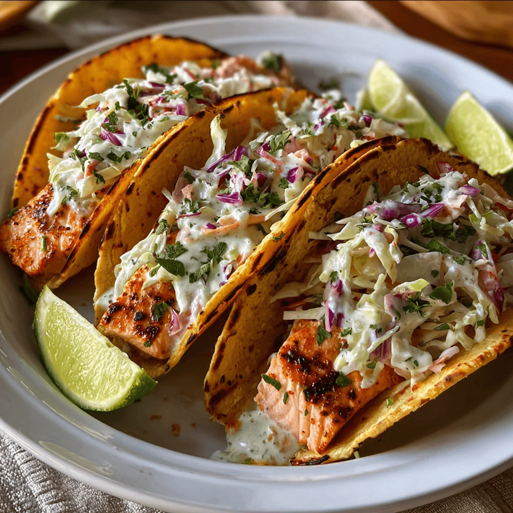 Air Fryer Salmon Tacos with Slaw: Quick, Flavorful Weeknight Dinner