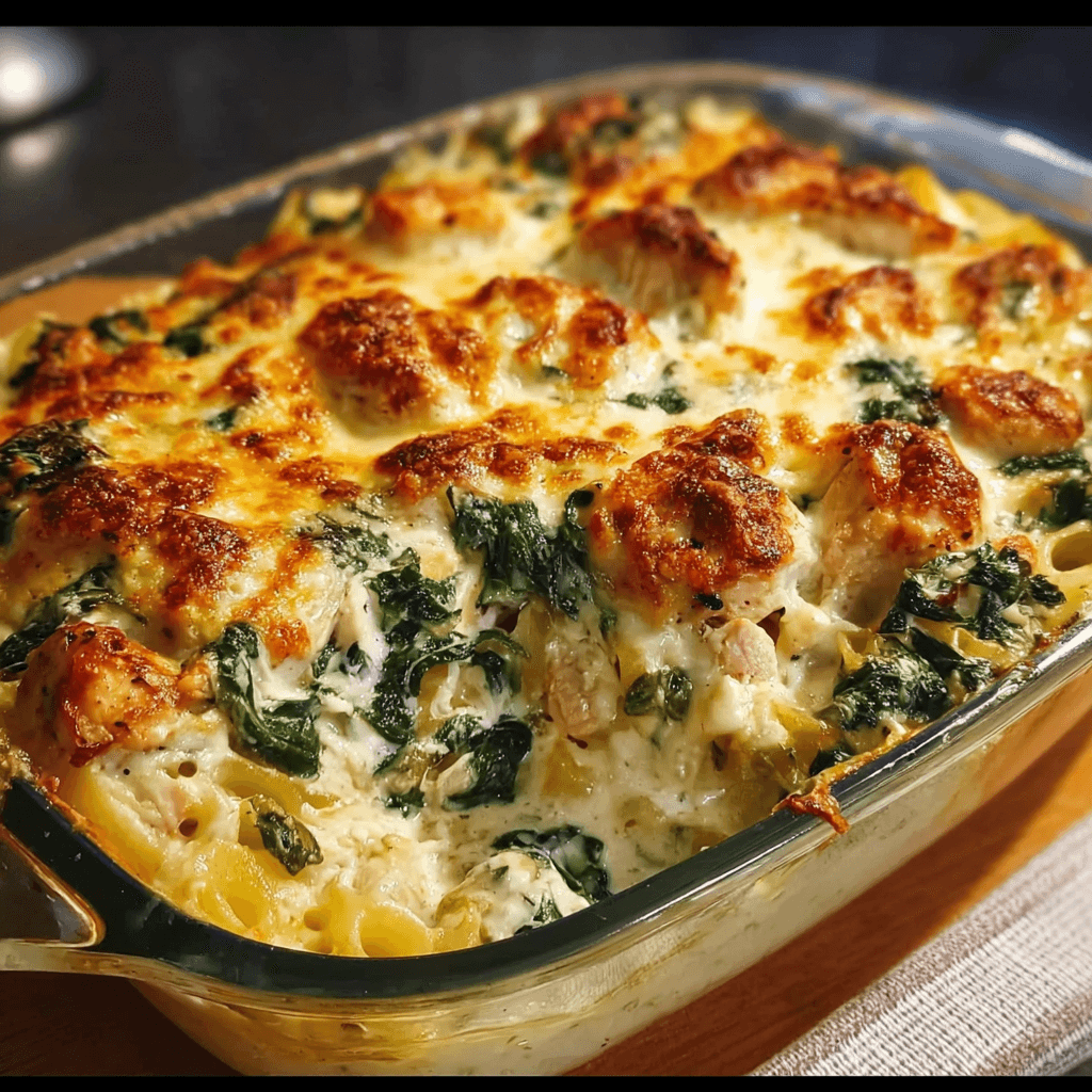 Chicken and Spinach Casserole with Cream Cheese