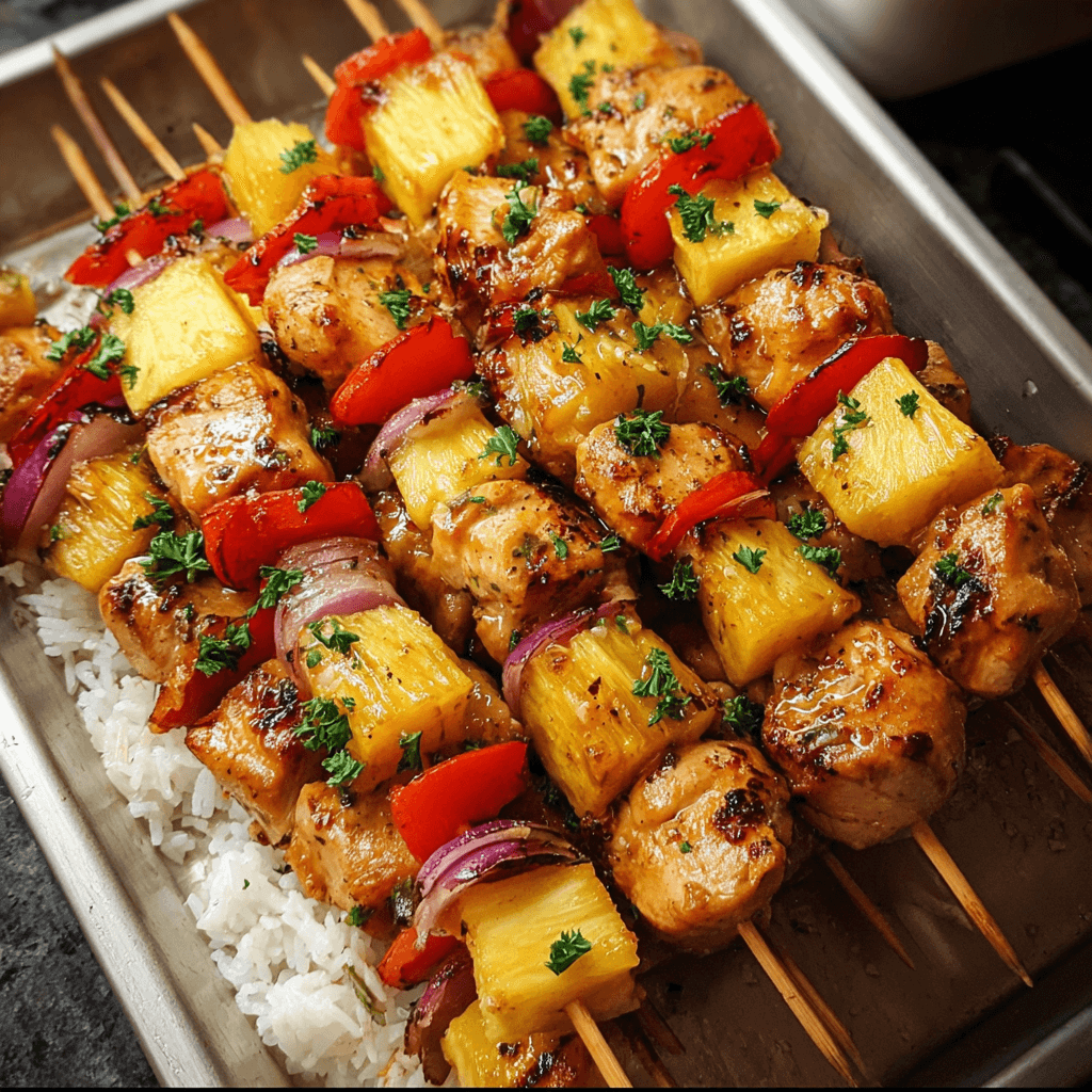 Baked Pineapple Chicken Kabobs | Sweet and Savory Delight
