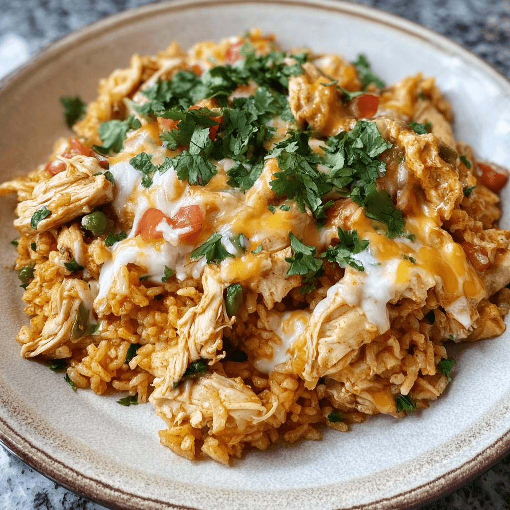 Mexican Chicken and Rice with Queso Recipe