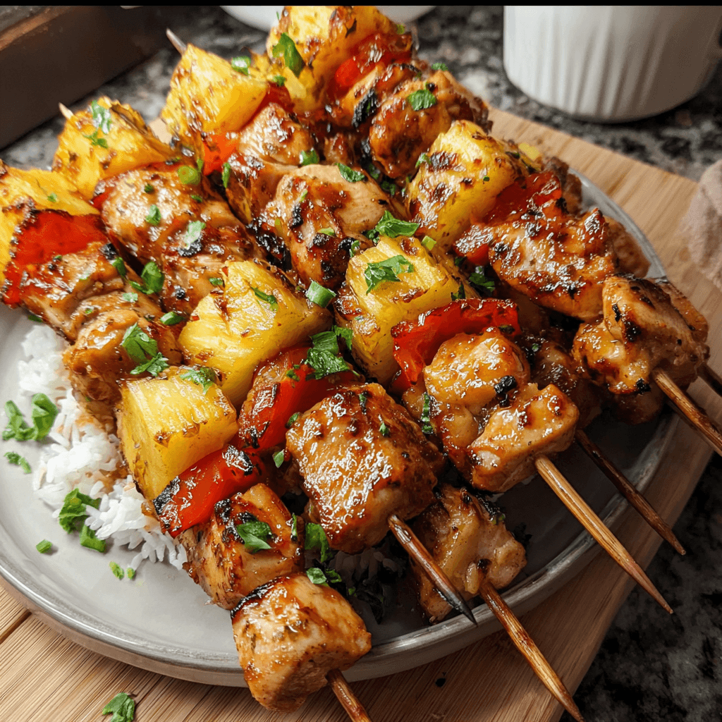 Baked Pineapple Chicken Kabobs | Sweet and Savory Delight