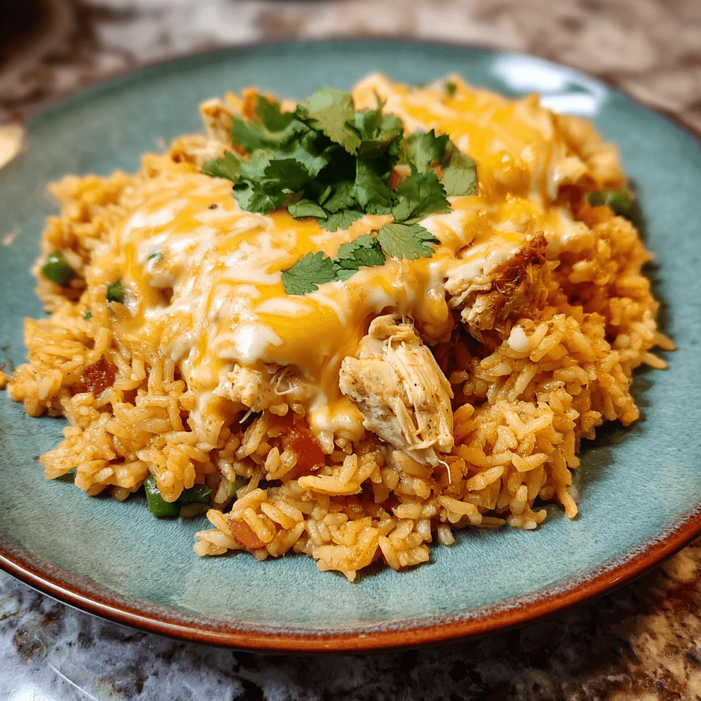 Mexican Chicken and Rice with Queso Recipe