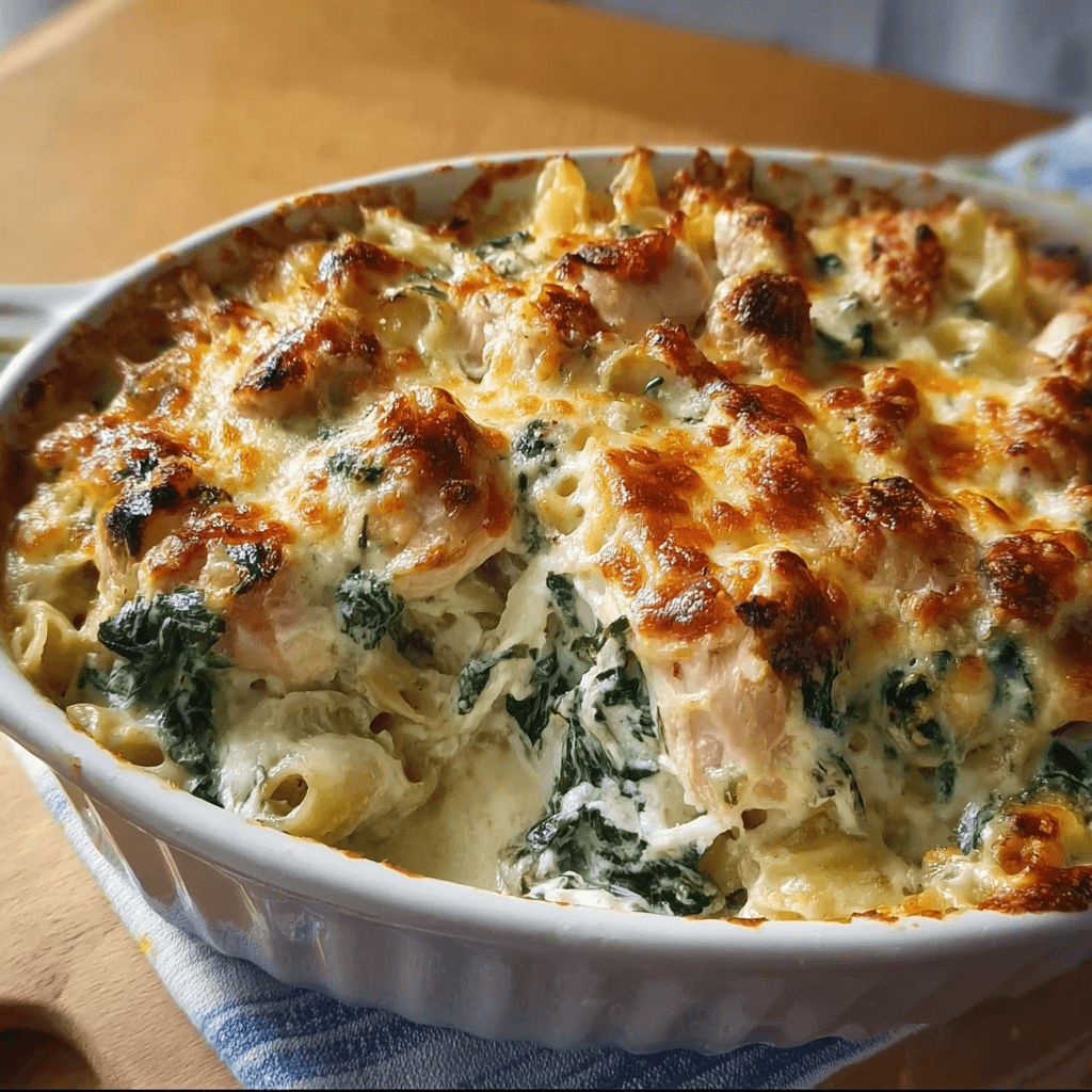 Chicken and Spinach Casserole with Cream Cheese