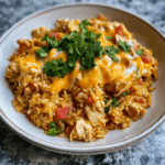 Stovetop Mexican Chicken and Rice with Queso