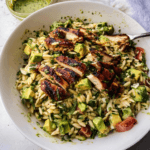 Grilled Chicken Orzo Salad with Avocado