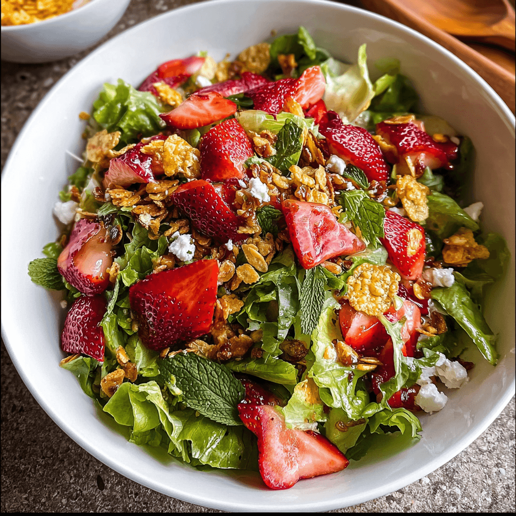 Strawberry Crunch Salad Recipe with Maple Glaze