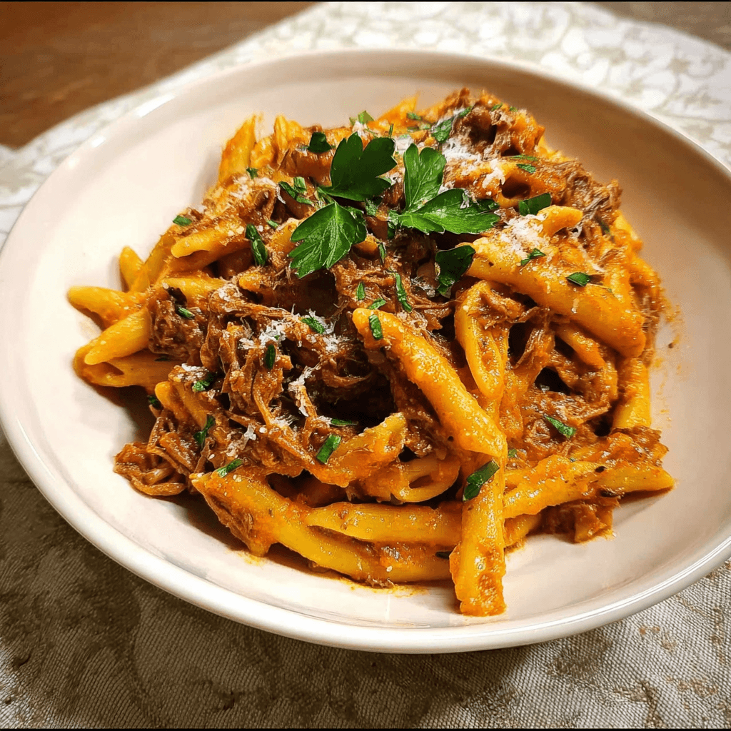 Creamy Leftover Pulled Beef Pasta Recipe