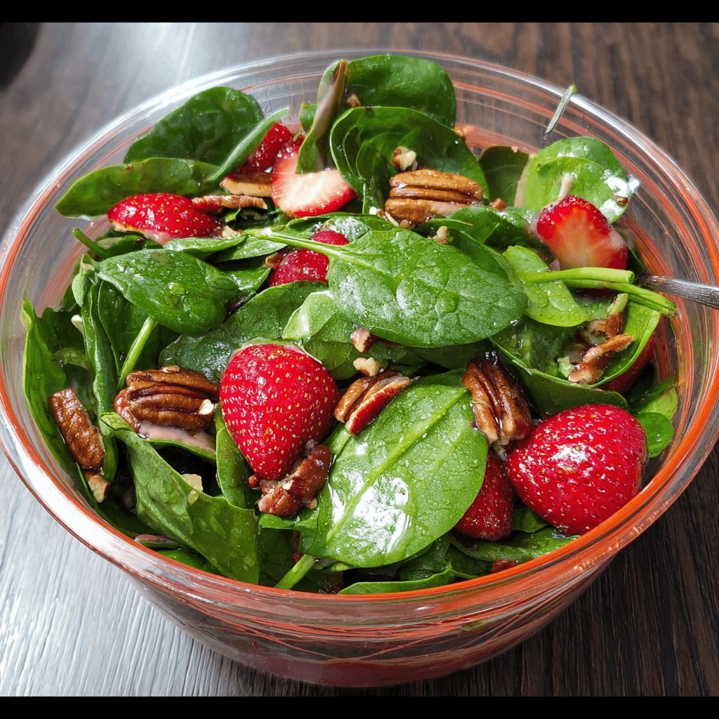 Spinach Strawberry Salad with Pecans