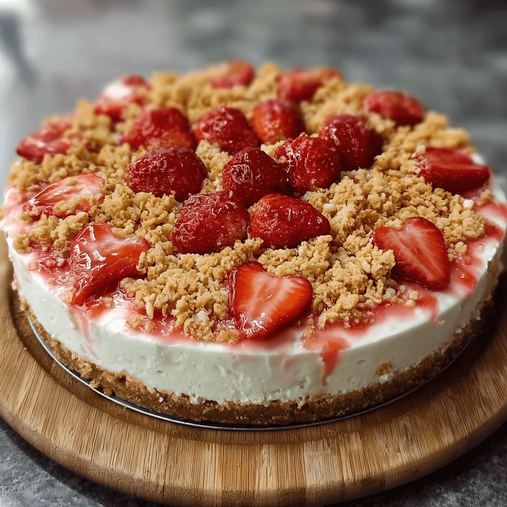 Strawberry Crunch Cheesecake | A Perfect Dessert Delight