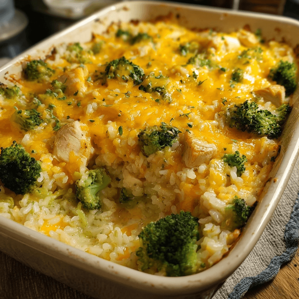 Cheesy Broccoli Chicken and Rice Casserole Recipe