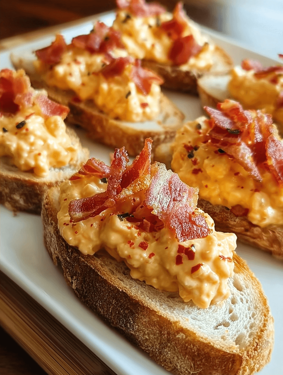 Pimento Cheese and Bacon Crostini Recipe 2 Pimento Cheese and Bacon Crostini Recipe