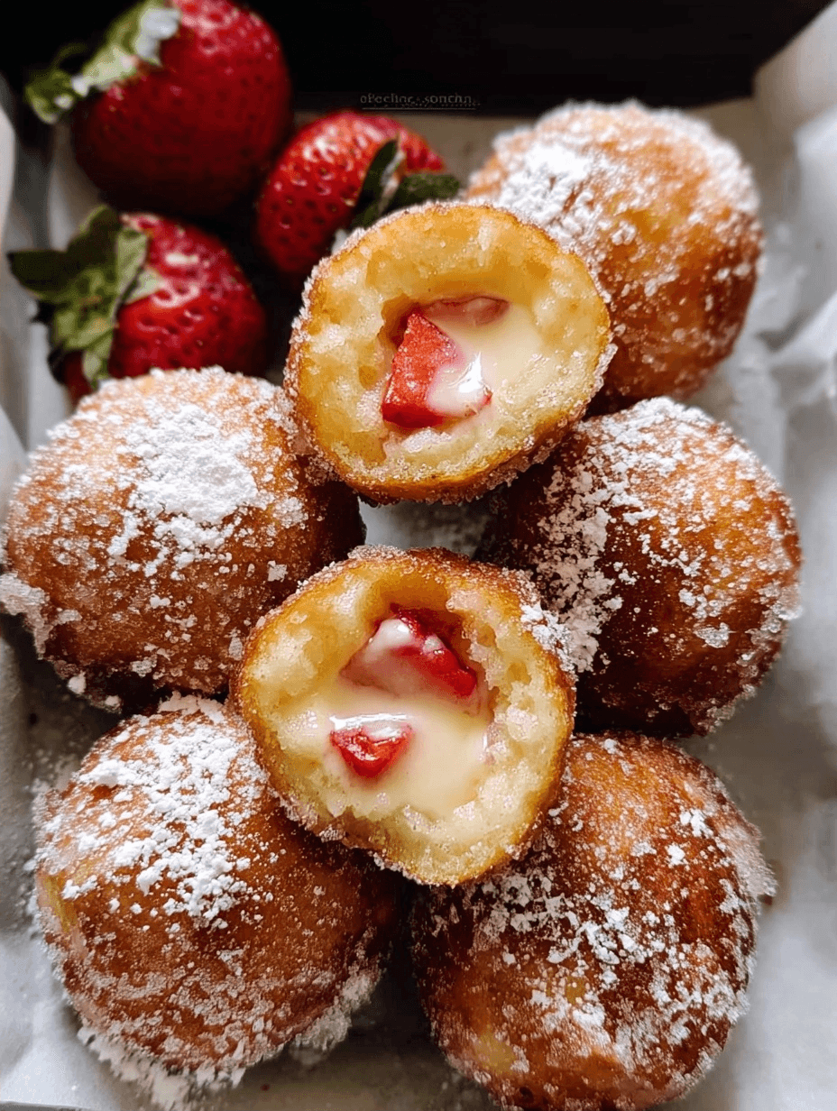 Strawberry Cheesecake Stuffed Donut Holes Recipe