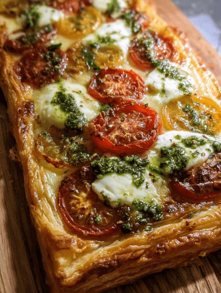 Pesto Caprese Puff Pastry Pizza Recipe