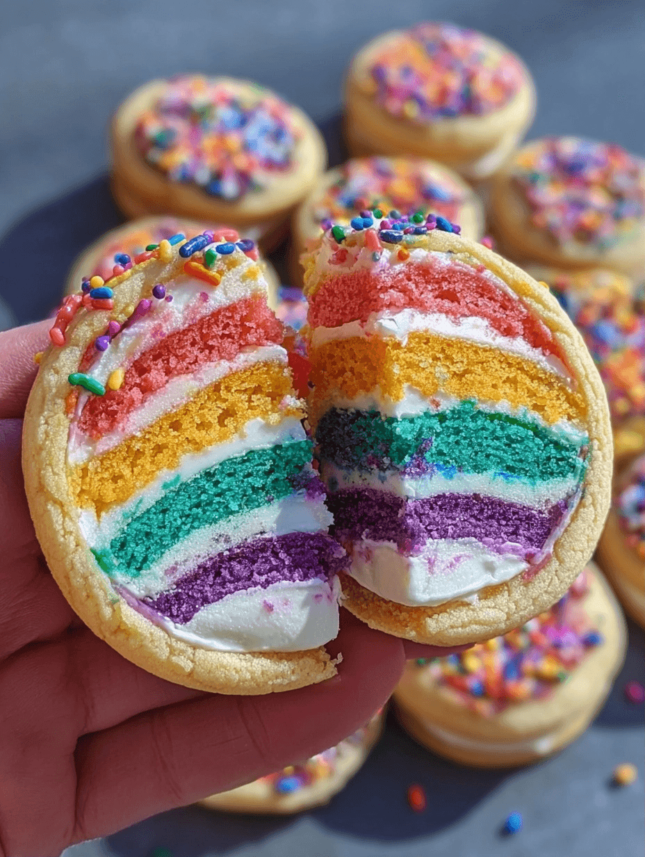 Rainbow Cookie Sandwiches: A Sweet Treat 2 Rainbow Cookie Sandwiches: A Sweet Treat