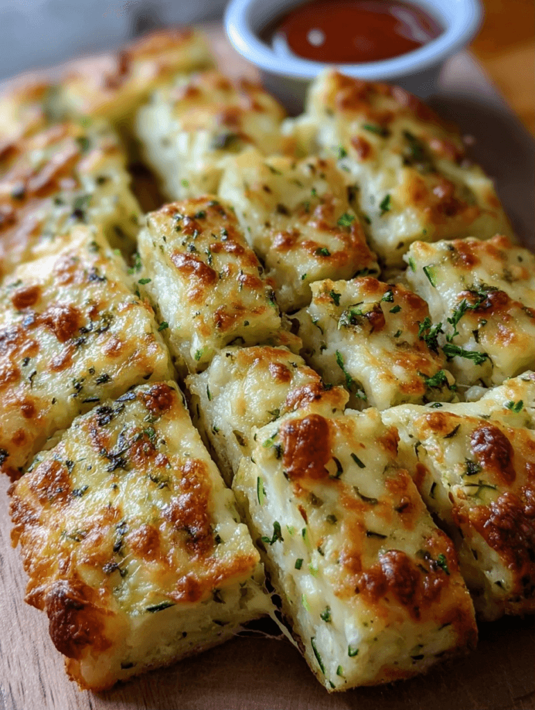 Cheesy Zucchini Breadsticks: A Family-Favorite Cheesy Side Dish