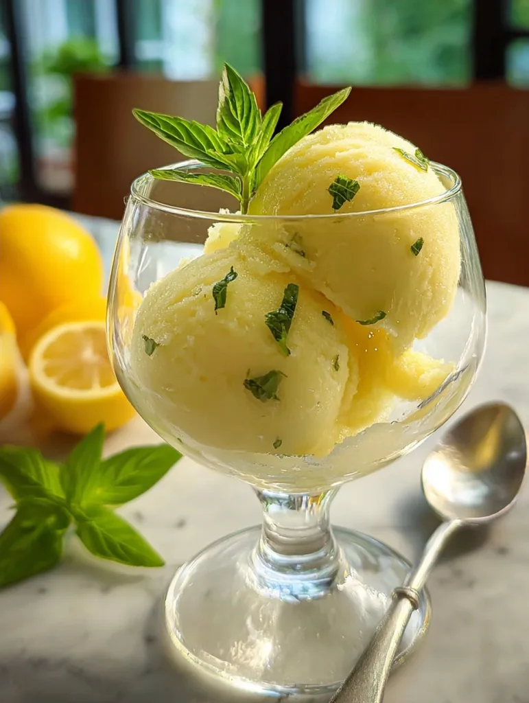 Lemon Basil Sorbet Recipe for Summer Freshness