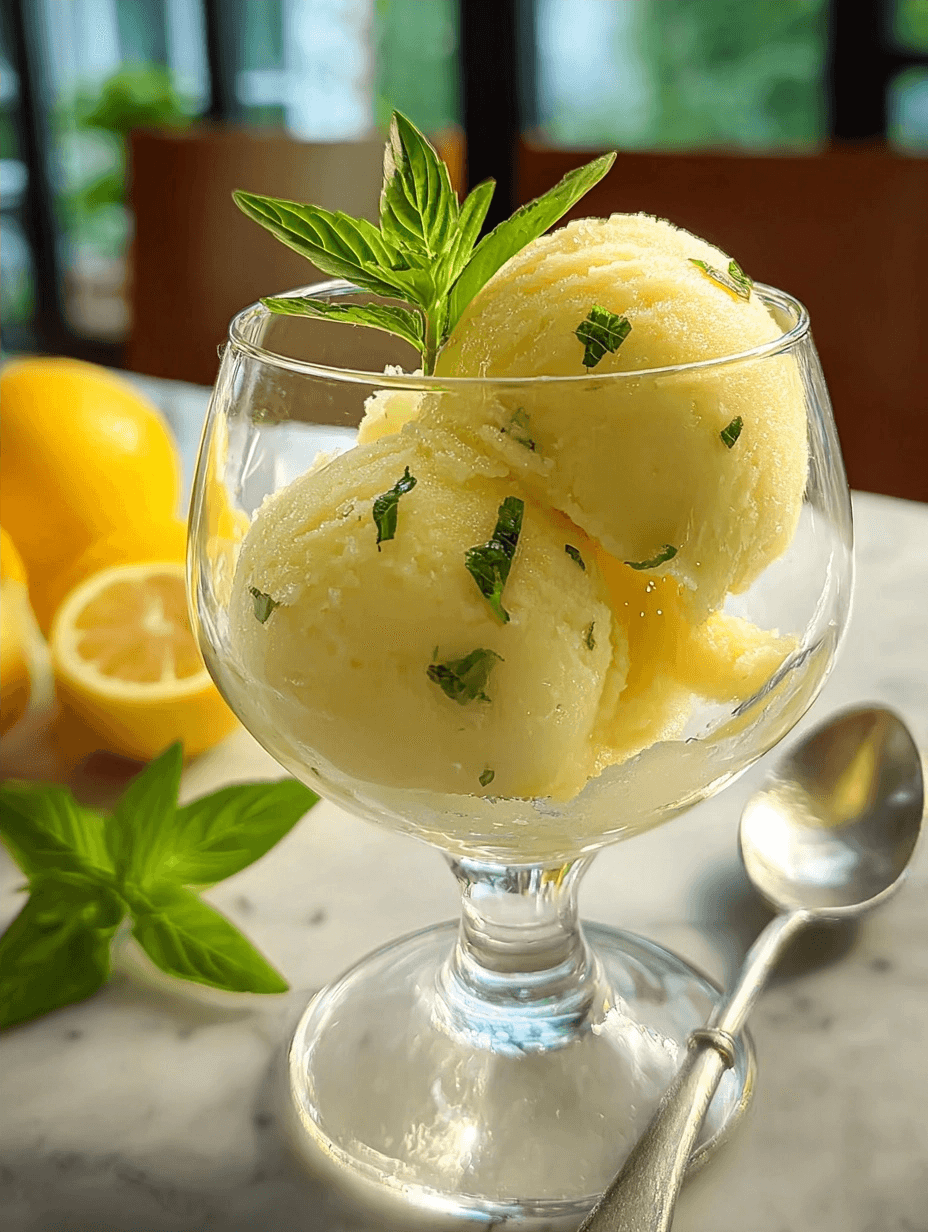 Lemon Basil Sorbet Recipe for Summer Freshness