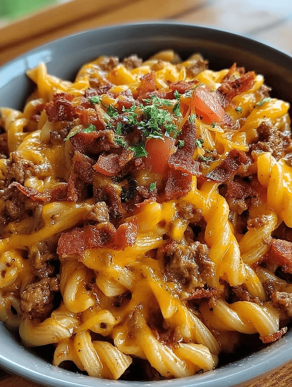 Loaded Bacon Cheeseburger Pasta: A Family Favorite 2 Loaded Bacon Cheeseburger Pasta: A Family Favorite