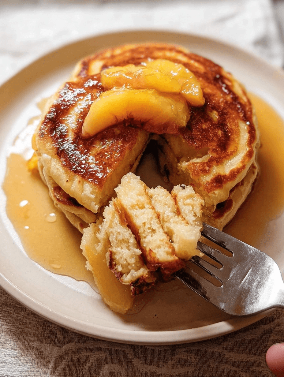 Peach Pancakes with Maple Peaches 2 Peach Pancakes with Maple Peaches